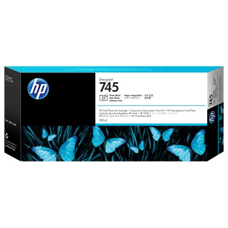 HP Cartuccia Inchiostro Nero Fotografico DesignJet 745, 300 ml